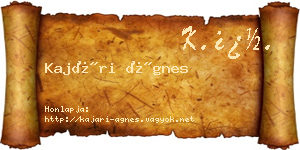 Kajári Ágnes névjegykártya